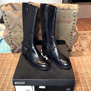 Ecco Hobart 25MM Tall Black Zip Riding Boots 310393 01001 Size EU 38 US 7-7.5